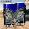 Maxcorners Fishing Tumbler Royal Blue Futuristic Maze Design Personalized Name Tumbler (13 Species)
