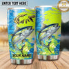 Maxcorners Fishing Tumbler Lime Yellow Abstract Camouflage Design Personalized Name Tumbler (13 Species)