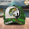 Maxcorners Fishing Green Honeycomb Hook Angler Personalized Name 3D Cap (12 Fish Species)