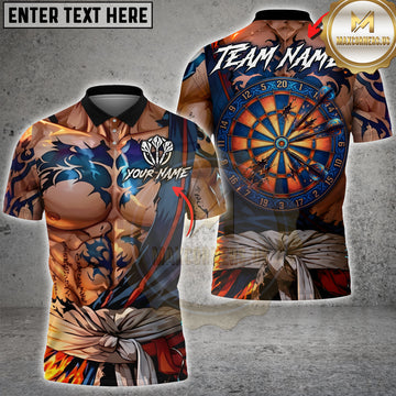 Maxcorners Darts Tattoo Warrior Cracked Dartboard Multiple Options Personalized Name, Team Name 3D Shirt