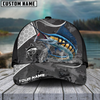 Maxcorners Fishing Gray Camo Sport Pattern Personalized Name 3D Cap (11 Breeds)