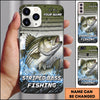 Maxcorners Green Grunge Water Splash Personalized Name Phone Case (13 Fish Species)