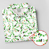 Maxcorners Dark Stout Beer St Patrick's Day Shamrocks White Golf Shirt, Polo Shirts For Men, Golf Shirts For Men