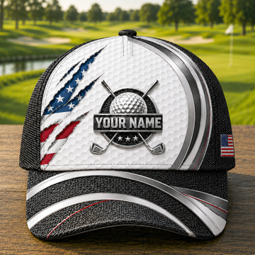 Maxcorners Iron Patriot Claw 3D Golf Personalized Name Cap