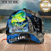 Maxcorners Fishing Water Splash Camo Multi Options Personalized Name 3D Cap (12 Fish Species)