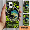 Maxcorners Fishing Neon Green Water Splash Personalized Name Phone Case  (12 Fish Species)