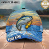 Maxcorners Fishing Sunset Ocean Wave Beer Bottle Personalized Name 3D Cap (12 Fish Species)