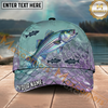Maxcorners Fishing Pastel Scale Silhouette Personalized Name 3D Cap (12 Fish Species)