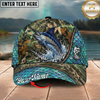Maxcorners Fishing Mermaid Scale Camo Rope Personalized 3D Cap (12 Fish Species)