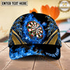 Maxcorners Darts Flaming Bullseye Ornamental Pattern Personalized Name 3D Classic Cap