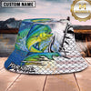 Maxcorners Fishing Torn Scale Water Splash Graphic Personalized 3D Bucket Hat (13 Fish Species)