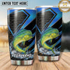 Maxcorners Fishing Tumbler Black Blue Arrow Carbon Design Personalized Name Tumbler (13 Species)