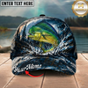 Maxcorners Fishing Dark Blue Ocean Splash Personalized 3D Cap (12 Fish Species)