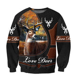 Max Corner Love Deer Leather Pattern 3D All Over Printed Shirts Gift For Hunter