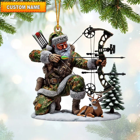 Maxcorners Custom Name Deer Hunter Ornament, Hunting Lover Christmas Gift