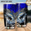 Maxcorners Fishing Tumbler Royal Blue Futuristic Maze Design Personalized Name Tumbler (13 Species)