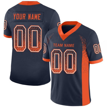 Maxcorners Custom Navy Orange-White Drift Fashion Football Jersey LM2605