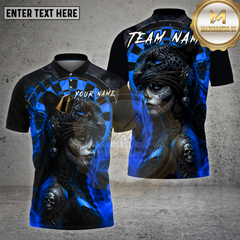 Maxcorners Darts Shirt Panther Sugar Skull Queen Multioptions Personalized Name, Team Name Unisex 3D Shirt