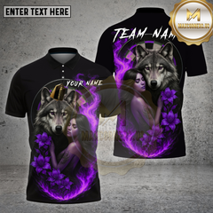Maxcorners Darts Wolf Shirt Fire Love Couple Flame Art Multioptions Personalized Name, Team Name Unisex 3D Shirt
