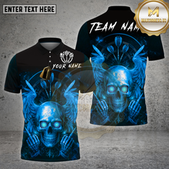 Maxcorners Darts Shirt Skull Wings Neon Glow Multioptions Personalized Name, Team Name Unisex 3D Shirt