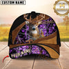 Maxcorners Dark Premium Deer Hunting Leather Pattern  Camo Personalized Name Cap (6 Colors)