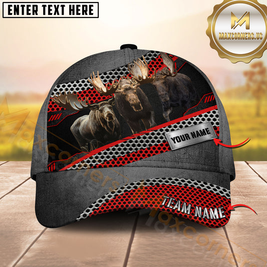 Maxcorners Modern Hunting Sport Style Personalized Name Cap  (Deer/Moose/Boar/Turkey/Duck)