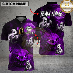 Maxcorners Dart Polo Shirt Halloween Pumpkin Ghost Lightning Multioptions Personalized Name, Team Name Unisex 3D Shirt (4 Colors)