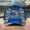 Maxcorners Fishing Tribal Blue Personalized Name, Team Name Classic 3D Cap (9 Breeds)