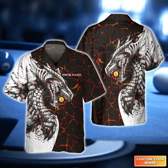 Maxcorners Dragon Flaws Pattern Billiard Pool 8 Ball Hawaiian Shirt
