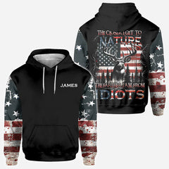 Maxcorners The Closer I Get To Nature The Father I Am From Idiots, Personalized Hunting All Over Shirt, Personalized 3D Hoodie For Hunting Lover TU2611