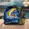 Maxcorners Fishing Blue Flame Water Art Personalized Classic Cap (12 Fish Species)