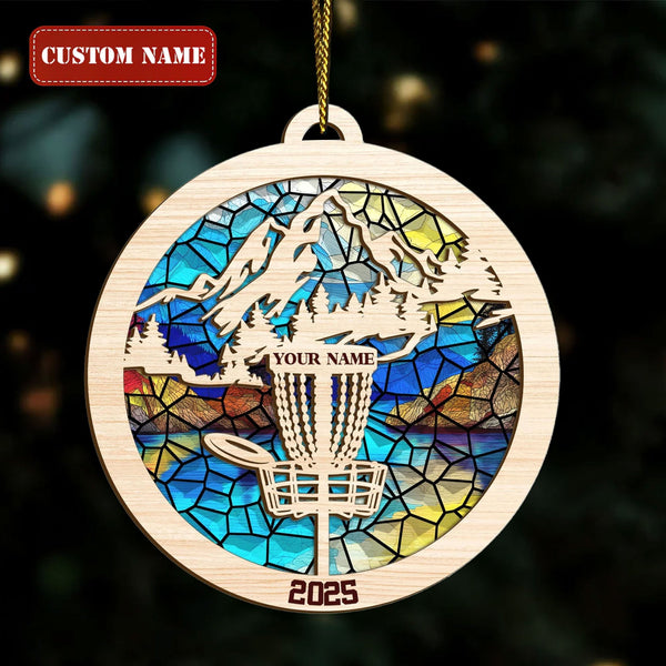 Maxcorners Personalized Disc Golf Christmas Ornament 2025, Wood And Acrylic Ornaments, Gifts For Disc Golfers