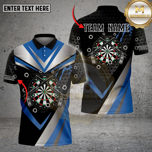 Maxcorners Darts Shirt Tactical Gun Dartboard Multicolor Options Personalized Name, Team Name 3D Shirt (4 Colors)