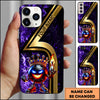 Maxcorners Bowling Phone Case King Bowling Ball Crown Fire Blue Smoke Design Personalized Name Phone Case | Purple