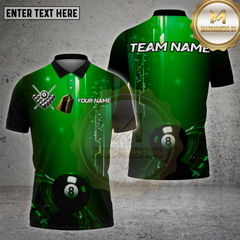 Maxcorners Billiards Shirt 8 Ball Digital Glow Multioptions Personalized Name, Team Name Unisex 3D Shirt (4 Colors)