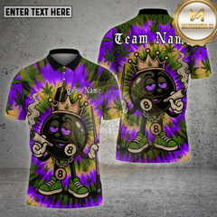 Maxcorners Billiards Shirt Cartoon 8 Ball Leaf Multioptions Personalized Name, Team Name Unisex 3D Shirt (4 Colors)