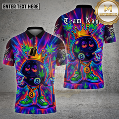 Maxcorners Billiards Shirt Neon Graffiti 8 Ball Multioptions Personalized Name, Team Name Unisex 3D Shirt (4 Colors)