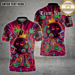 Maxcorners Billiards Shirt Neon Graffiti 8 Ball Multioptions Personalized Name, Team Name Unisex 3D Shirt (4 Colors)