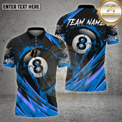 Maxcorners Billiards Shirt 8 Ball Lightning Splash Multioptions Personalized Name, Team Name Unisex 3D Shirt (4 Colors)