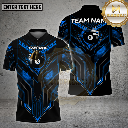 Maxcorners Billiards Shirt 8 Ball Cyber Eyes Multioptions Personalized Name, Team Name Unisex 3D Shirt (4 Colors)