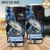 Maxcorners Fishing Tumbler Midnight Blue Cosmic Swirl Design Personalized Name Tumbler (13 Species)