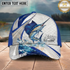 Maxcorners Fishing White Scale Pattern Personalized Name, Team Name Classic 3D Cap (9 Breeds)