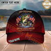 Maxcorners Fishing Patriotic United States Angler Personalized Name 3D Cap (12 Fish Species)