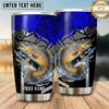 Maxcorners Fishing Tumbler Royal Blue Futuristic Maze Design Personalized Name Tumbler (13 Species)