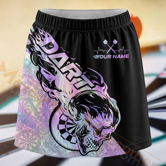 Maxcorners Darts Purple Wolf Dartboard Personalized 3D Skort, Skirts With Shorts