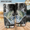 Maxcorners Fishing Tumbler Black White Paisley Bandana Design Personalized Name Tumbler (13 Species)