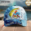 Maxcorners Fishing Blue Water Splash Hook Personalized 3D Classic Cap (12 Fish Species)