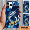 Maxcorners Olive Geometric Grunge Personalized Name Phone Case (13 Fish Species)