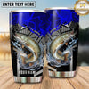 Maxcorners Fishing Tumbler Royal Blue Futuristic Maze Design Personalized Name Tumbler (13 Species)