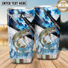 Maxcorners Fishing Tumbler Blue Camouflage Lightning Design Personalized Name Tumbler (13 Species)